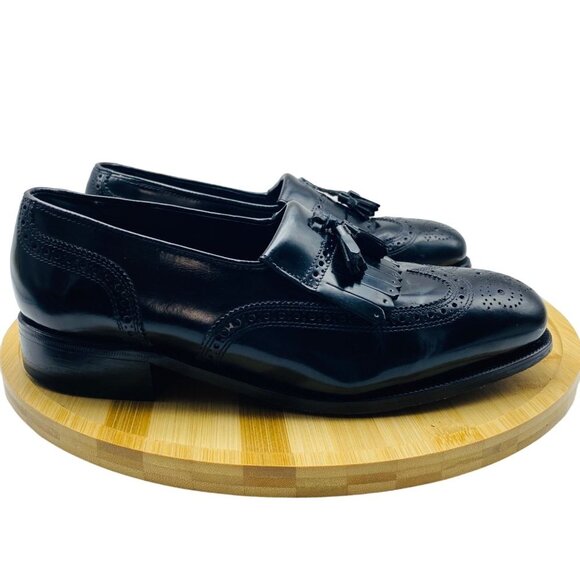 Florsheim Men Black Genuine Leather‎ Slip On Wingtip Kiltie Tassel Loafers Sz 8 main image 8